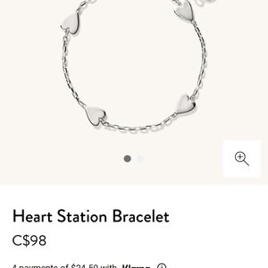 Mejuri heart station bracelet in silver